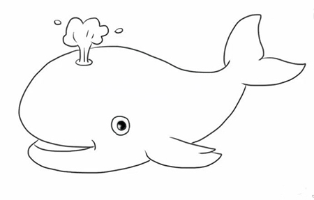 可爱鲸鱼简笔画步骤