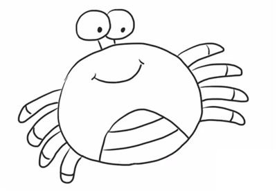 卡通螃蟹简笔画步骤